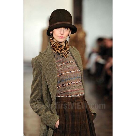 Ralph Lauren Collection Purple Label Wool Cashmere Long Coat Tweed Runway 10 M/L - Picture 2 of 10